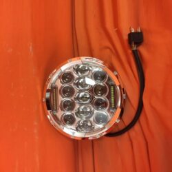 7" DAYMAKER 75W CHROME Projector HID LED Light Bulb Headlight Motorcycle Harley with PINK HALO
