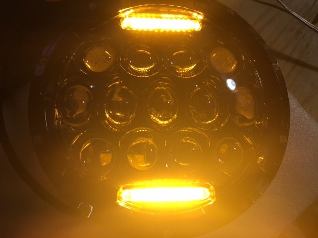 7" DAYMAKER 75W CHROME Projector HID LED Light Bulb Headlight Motorcycle Harley with ORANGE HALO - Image 5