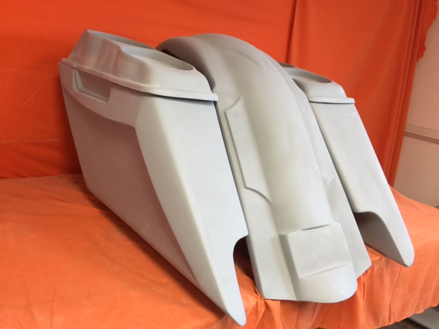 Harley Davidson 5" Fifty Five Extended Stretched Saddlebag Fender Kit - Dual Cut Outs 6 x 9 Speaker Lids - Image 2