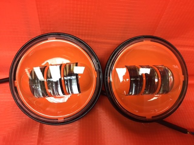 4.5" Auxiliary DAYMAKER ORANGE Spot Passing HID LED Fog Lights Bulb Motorcycle Harley AUX PAIR 4-1/2" - Image 8