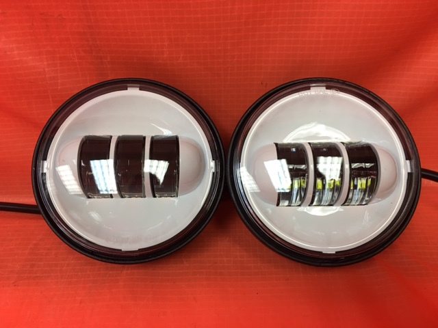 4.5" Auxiliary DAYMAKER WHITE Spot Passing HID LED Fog Lights Bulb Motorcycle Harley AUX PAIR 4-1/2" - Image 3