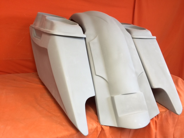 Harley Davidson 5" Fifty Five Extended Stretched Saddlebag Fender Kit - Dual Cut Outs 6 x 9 Speaker Lids