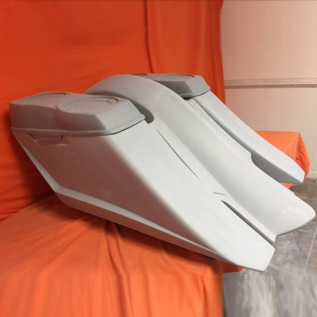 Harley Davidson 6" Trendsetter Extended Saddlebag Fender Kit - No Cut Outs Dual 6.5" Speaker Lids / 2014 - 2018