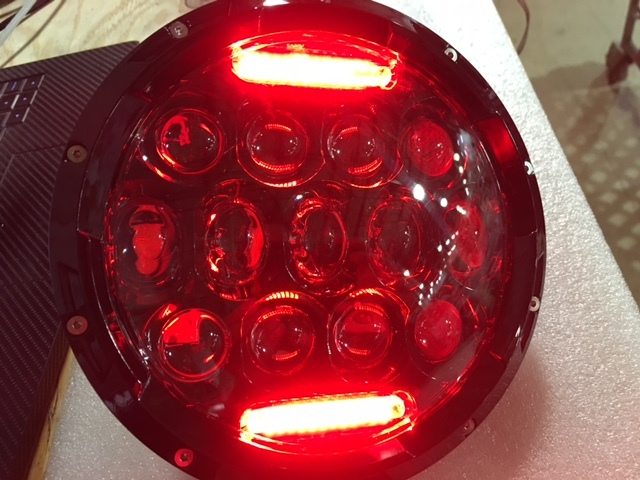 7" DAYMAKER 75W BLACK Projector HID LED Light Bulb Headlight Motorcycle Harley with RED HALO - Image 2