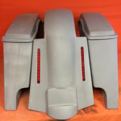Harley Davidson 4" Extended Stretched Saddlebags + Lids & Replacement LED Fender 89 - 08