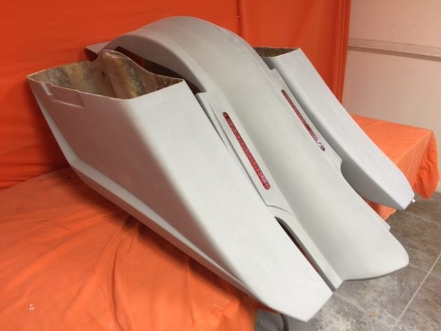 Harley Davidson 6" Trendsetter Extended Saddlebag LED Fender Kit - No Cut Outs No Lids / 2014 - 2018 - Image 2