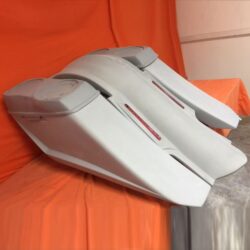 Harley Davidson 6" Trendsetter Extended Saddlebag LED Fender Kit - No Cut Outs Dual 6 X 9 Speaker Lids / 2014