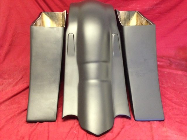 Harley Davidson 6" Extended Stretched Saddlebags Out & Down Bags Custom Rear Fender No Cut Outs - PROMO - Image 2