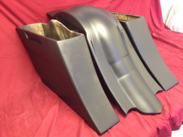 Harley Davidson 6" Extended Stretched Saddlebags Out & Down Bags Custom Rear Fender No Cut Outs - PROMO - Image 3