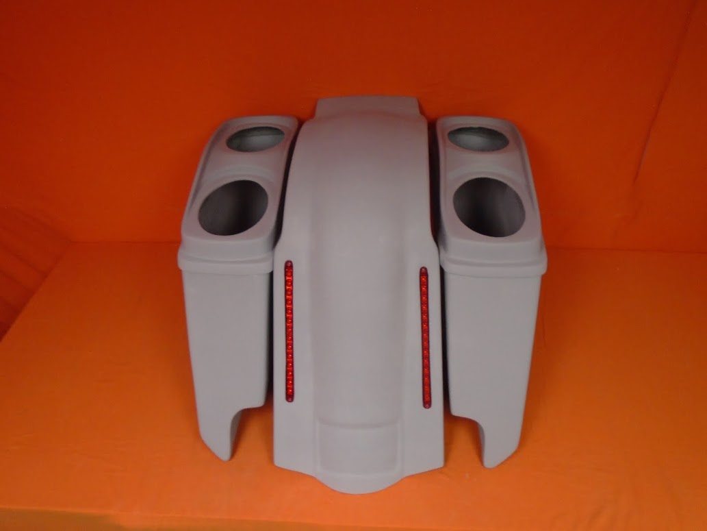 Harley Davidson 5" Heritage Softail Extended Saddlebags Dual 6 X 9 Speaker Lids LED Fender Dual Cutouts - Image 6
