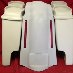 Harley Davidson Bagger 4" inch Stretched Bags Dual 6 X 9 Speaker Lids LED Lights Fender
