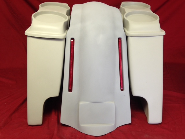 Harley Davidson Bagger 4" inch Stretched Bags Dual 6 X 9 Speaker Lids LED Lights Fender