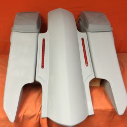 Harley Davidson 6" Trendsetter Extended Saddlebag LED Fender Kit Dual Cut Outs 6 x 9 Speaker Lids / 2014 - 2023