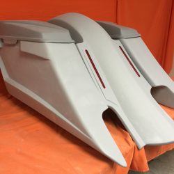 Harley Davidson 6" Trendsetter Extended Saddlebag LED Fender Kit Dual Cut Outs and 6.5" Speaker Lids 2014 - 2023