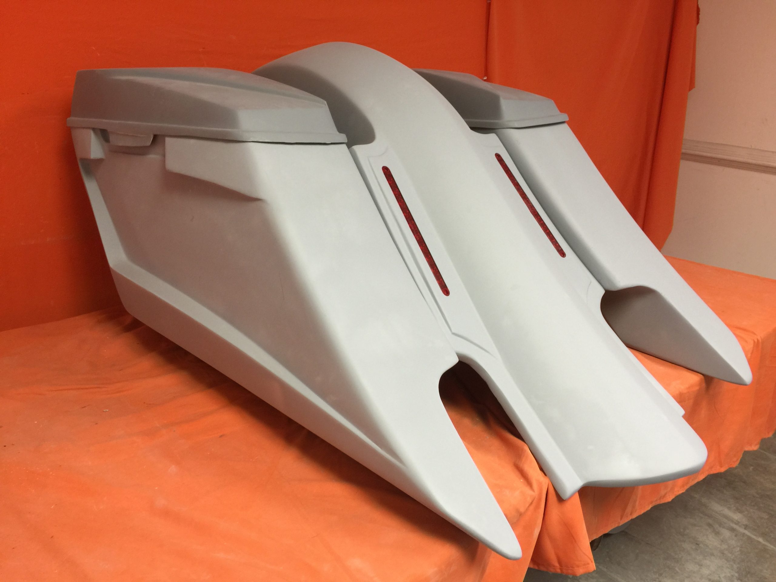 Harley Davidson 6" Trendsetter Extended Saddlebag LED Fender Kit Dual Cut Outs and 6.5" Speaker Lids 2014 - 2023