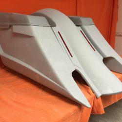 Harley Davidson 6" Trendsetter Extended Saddlebag LED Fender Kit Dual Cut Outs Dual 6x9 Speaker Lids