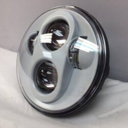 7" DAYMAKER Color Matched 3 PIECE SET White LED Light Bulb Headlight Motorcycle Harley