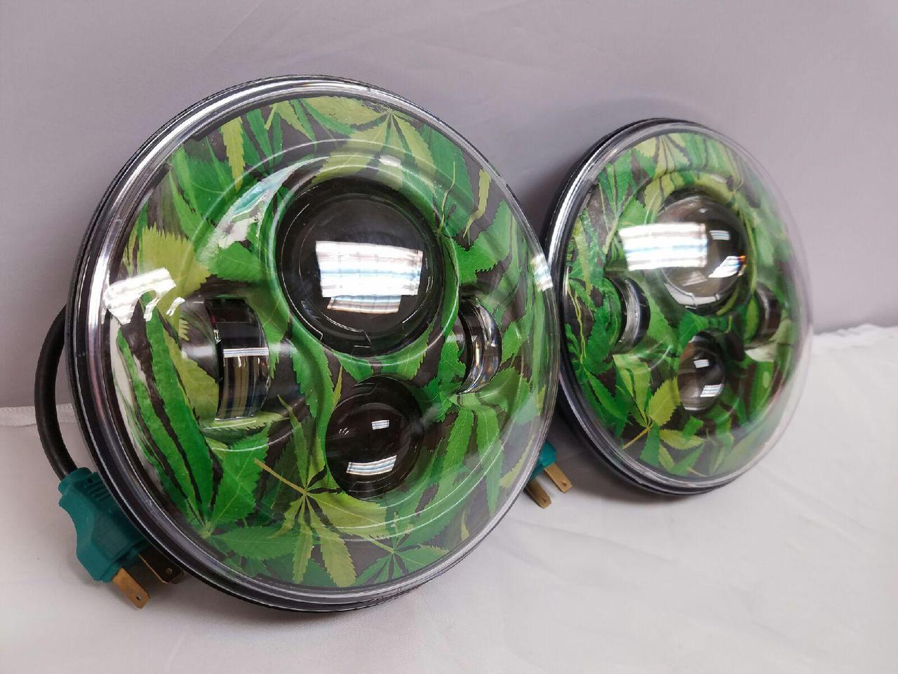 7'' WEED DESIGN Suzuki Sierra Fits: Jeep Wrangler JK CJ TJ LED Rubicon Projector Daymaker Headlights Pair / Set - Image 3