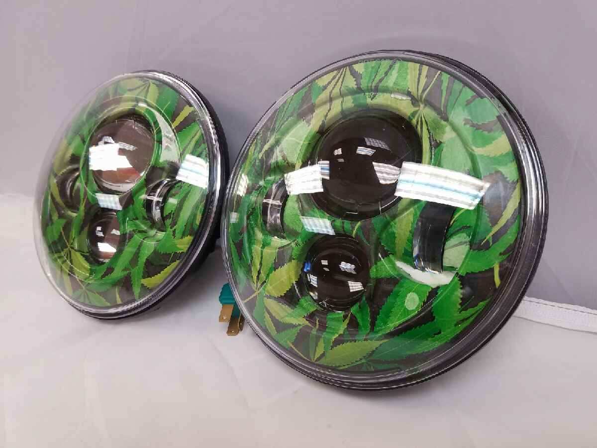 7'' WEED DESIGN Suzuki Sierra Fits: Jeep Wrangler JK CJ TJ LED Rubicon Projector Daymaker Headlights Pair / Set - Image 5