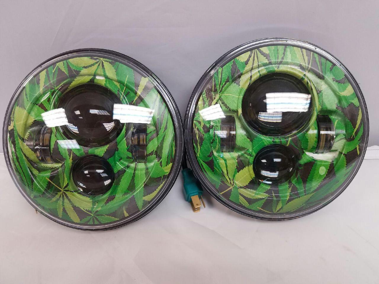 7'' WEED DESIGN Suzuki Sierra Fits: Jeep Wrangler JK CJ TJ LED Rubicon Projector Daymaker Headlights Pair / Set - Image 7