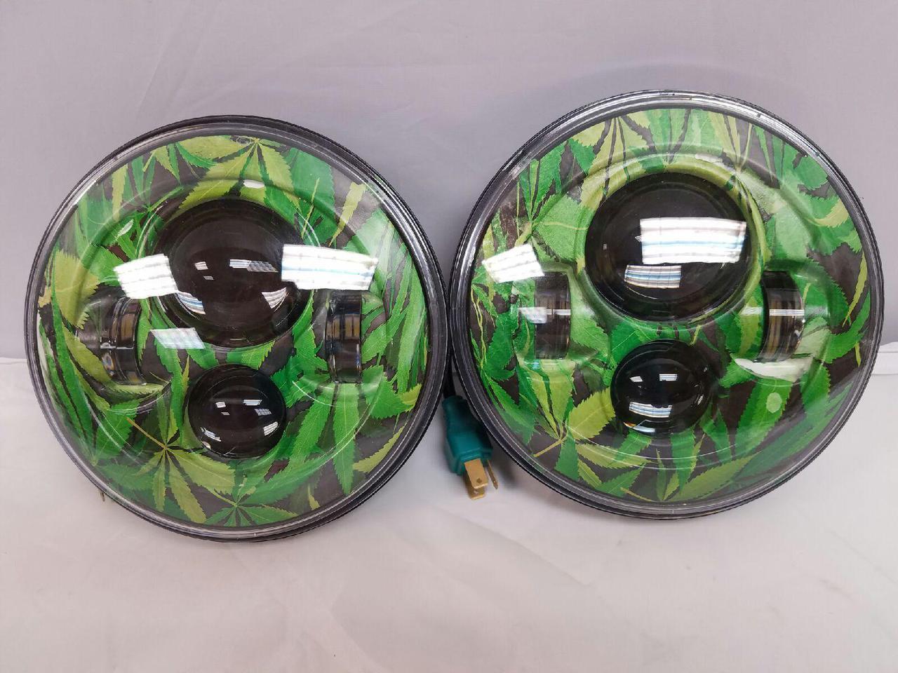 7'' WEED DESIGN Suzuki Sierra Fits: Jeep Wrangler JK CJ TJ LED Rubicon Projector Daymaker Headlights Pair / Set - Image 8