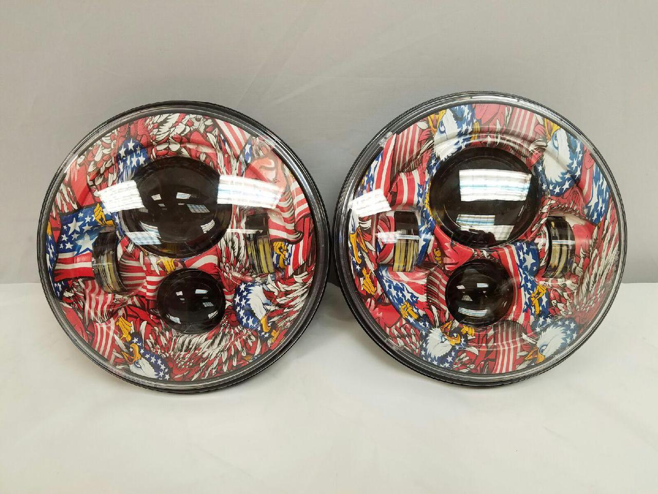 7'' AMERICAN PRIDE DESIGN Suzuki Sierra Fits: Jeep Wrangler JK CJ TJ LED Rubicon Projector Daymaker Headlights Pair / Set - Image 3