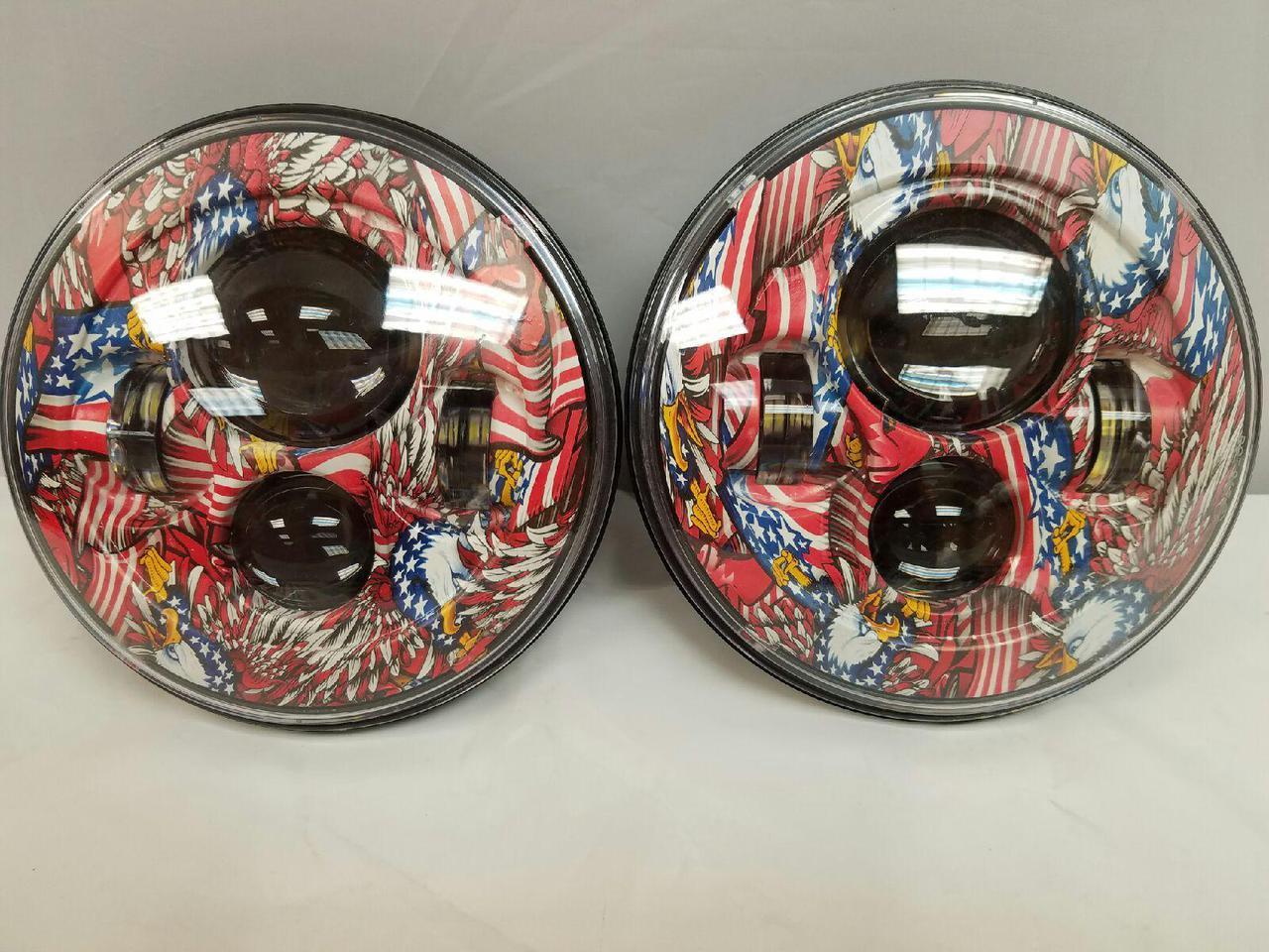 7'' AMERICAN PRIDE DESIGN Suzuki Sierra Fits: Jeep Wrangler JK CJ TJ LED Rubicon Projector Daymaker Headlights Pair / Set - Image 5