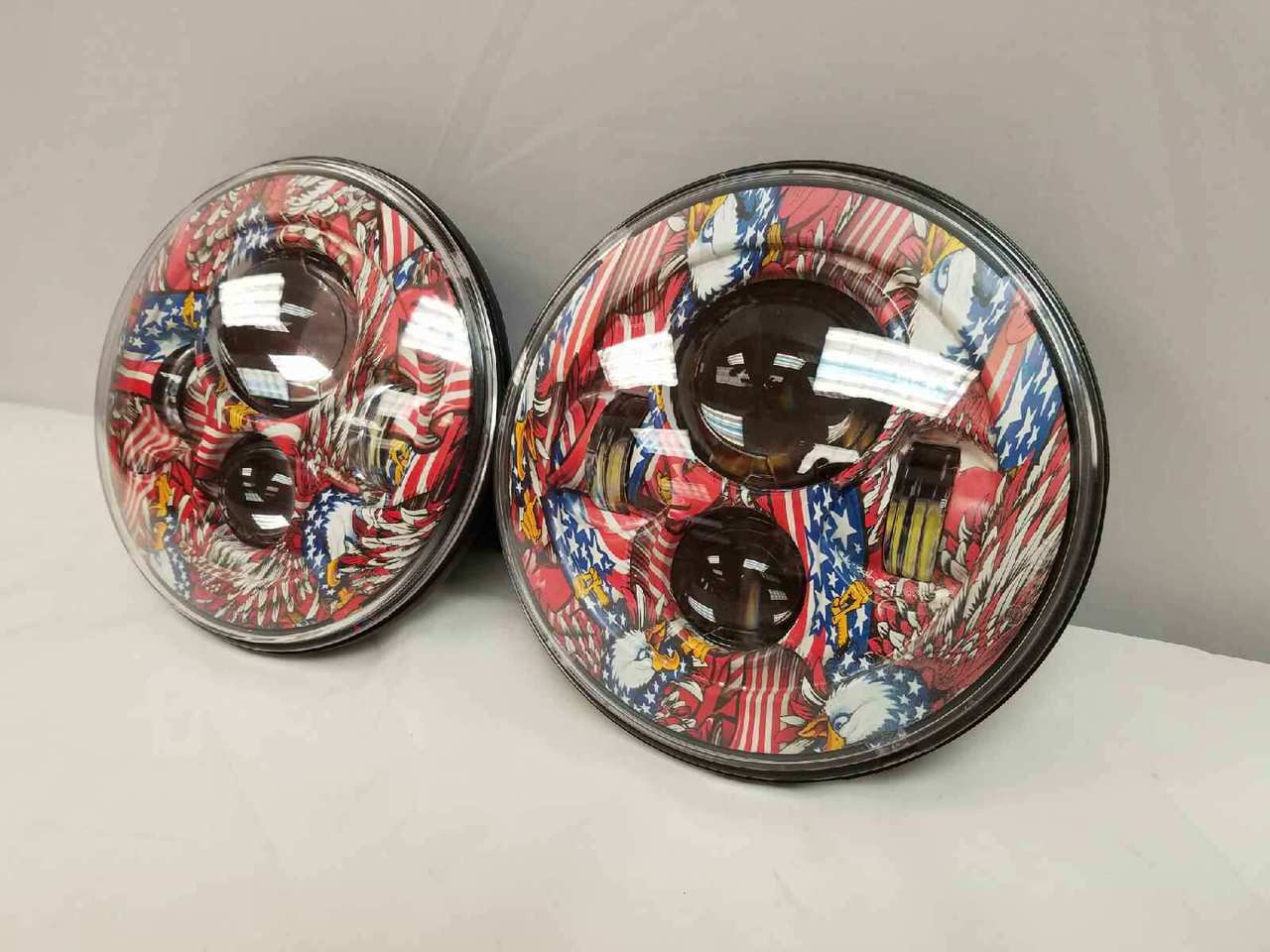 7'' AMERICAN PRIDE DESIGN Suzuki Sierra Fits: Jeep Wrangler JK CJ TJ LED Rubicon Projector Daymaker Headlights Pair / Set - Image 2