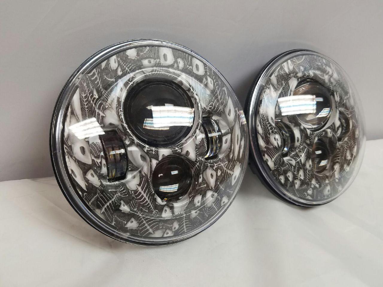7'' DEAD FISH DESIGN Suzuki Sierra Fits: Jeep Wrangler JK CJ TJ LED Rubicon Projector Daymaker Headlights Pair / Set - Image 4