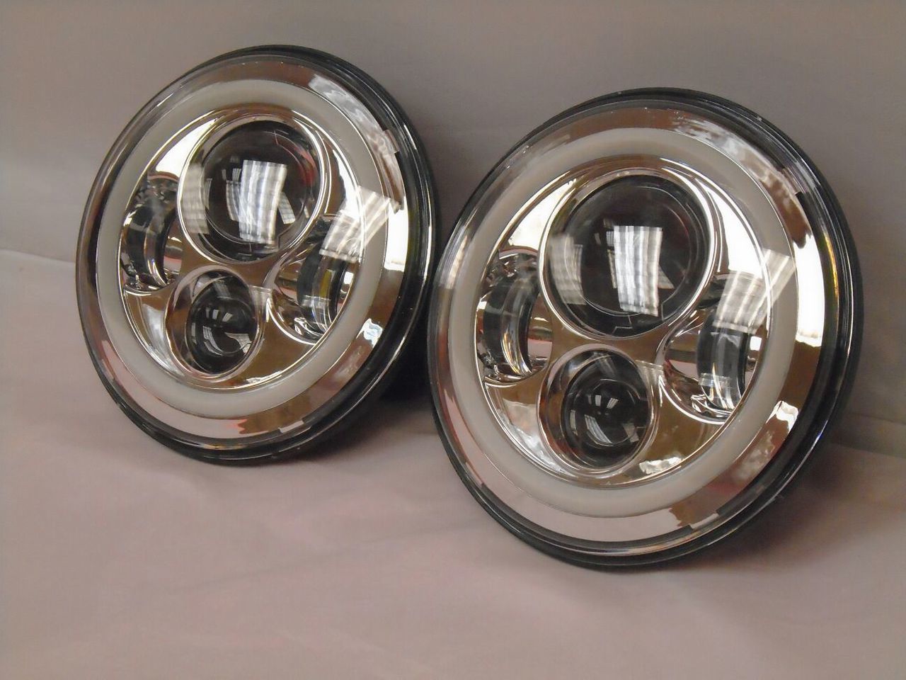 7'' Suzuki Sierra Fits: Jeep Wrangler JK CJ TJ LED Rubicon Projector Daymaker Chrome RED Halo Headlights Pair / Set - Image 5