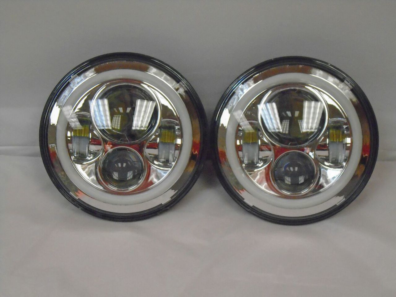 7'' Suzuki Sierra Fits: Jeep Wrangler JK CJ TJ LED Rubicon Projector Daymaker Chrome RED Halo Headlights Pair / Set - Image 7