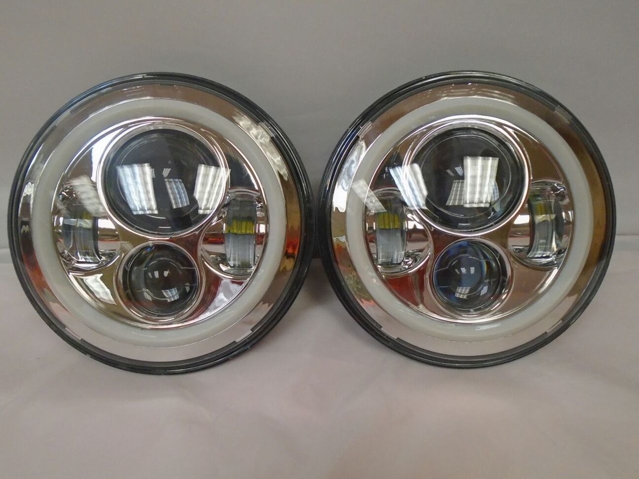 7'' Suzuki Sierra Fits: Jeep Wrangler JK CJ TJ LED Rubicon Projector Daymaker Chrome RED Halo Headlights Pair / Set - Image 8
