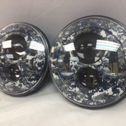 7'' BLUE CAMO DESIGN Suzuki Sierra Fits: Jeep Wrangler JK CJ TJ LED Rubicon Projector Daymaker Headlights Pair / Set