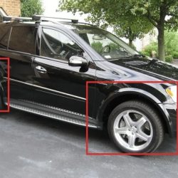 MERCEDES ML W164 AMG LOOK FENDER FLARES / WHEEL ARCH EXTENSIONS SET FOR 4 WHEELS